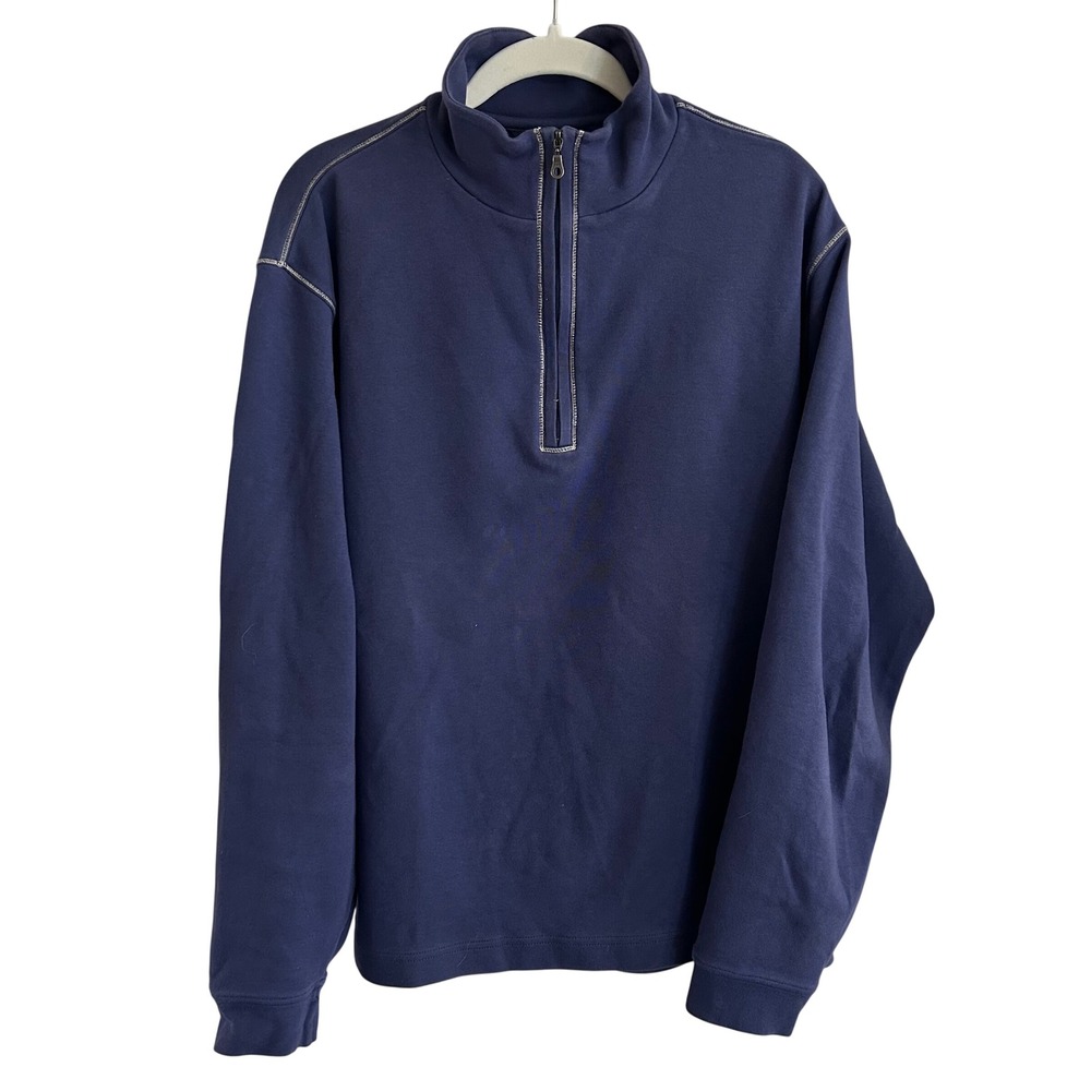 Scott Barber Mens Purple Pima Cotton 1/4 Zip Pullover LARGE Soft Natural Classic